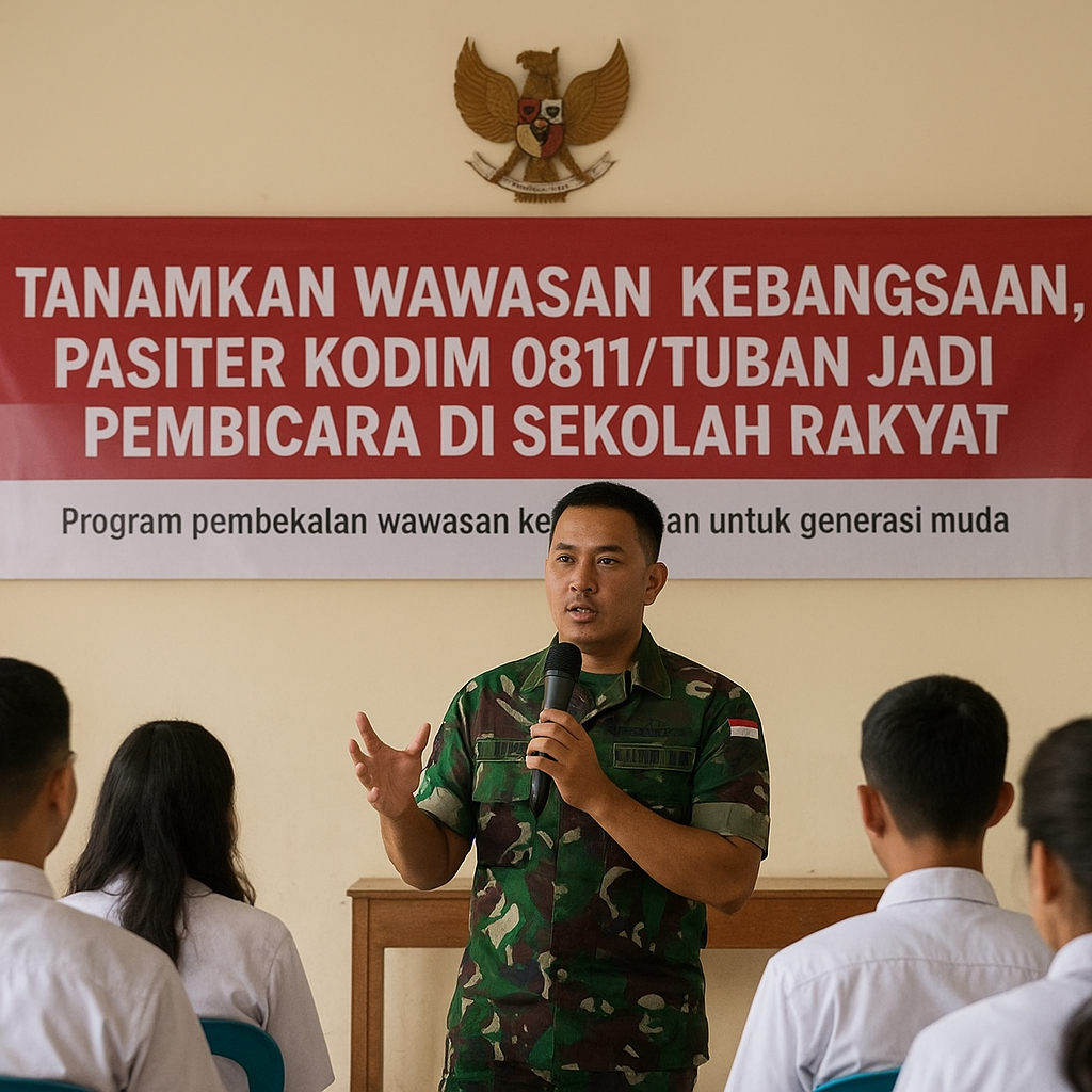Tanamkan Wawasan Kebangsaan, Pasiter Kodim 0811/Tuban Jadi Pembicara di Sekolah Rakyat