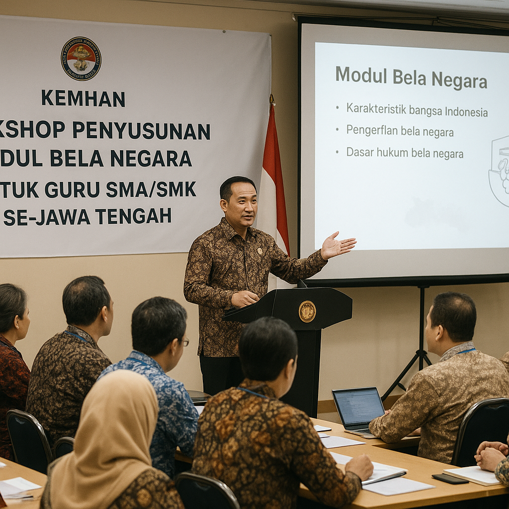 Kemhan Gelar Workshop Penyusunan Modul Bela Negara untuk Guru SMA/SMK se-Jawa Tengah