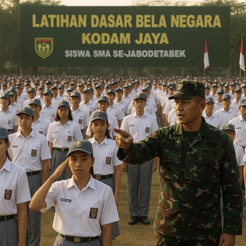 Kodam Jaya Gelar Latihan Dasar Bela Negara bagi Siswa SMA se...