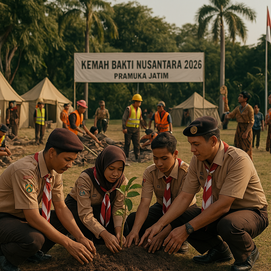 Pramuka Jatim Gelar Kemah Bakti Nusantara, Tanamkan Nilai Be...