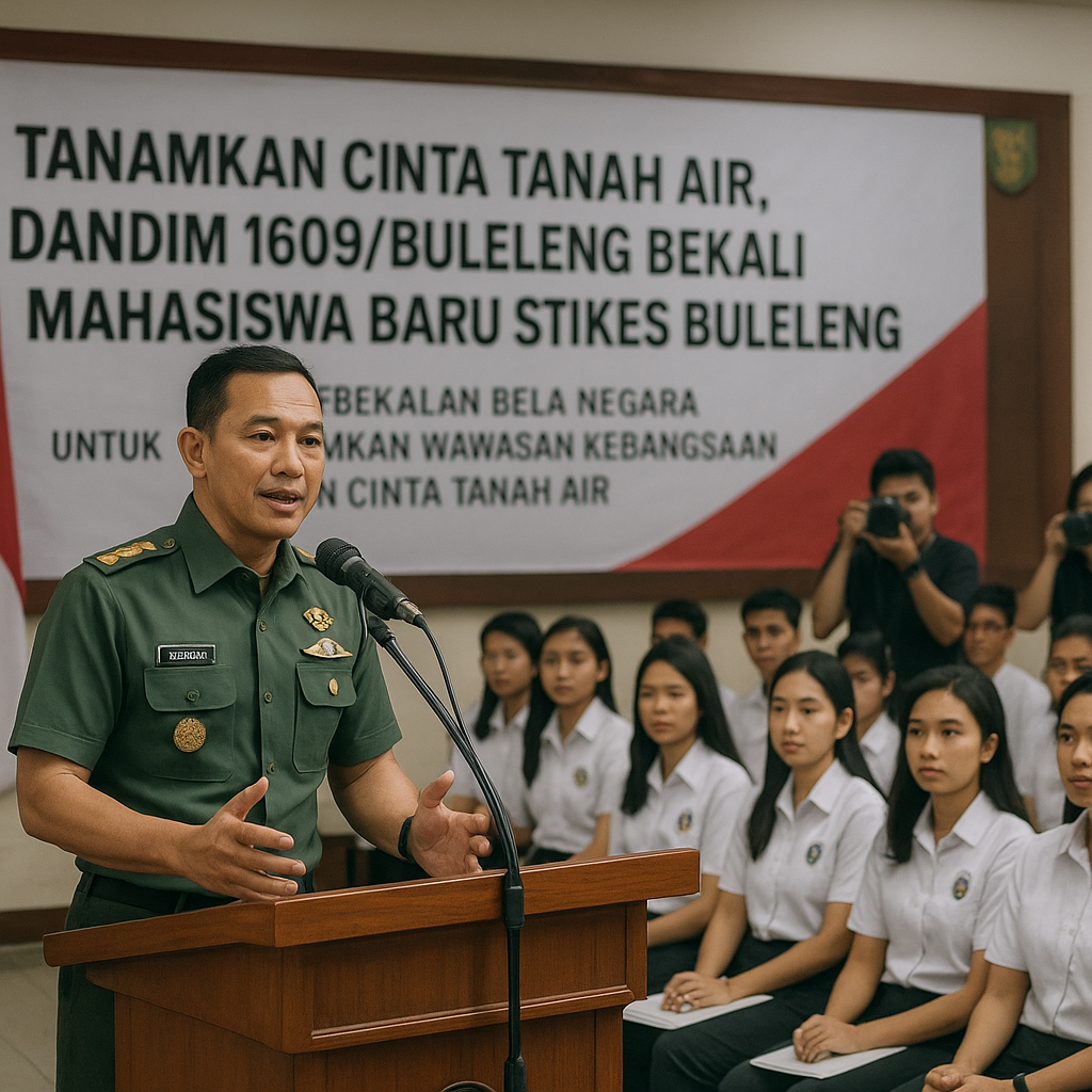 Tanamkan Cinta Tanah Air, Dandim 1609/Buleleng Bekali Mahasi...