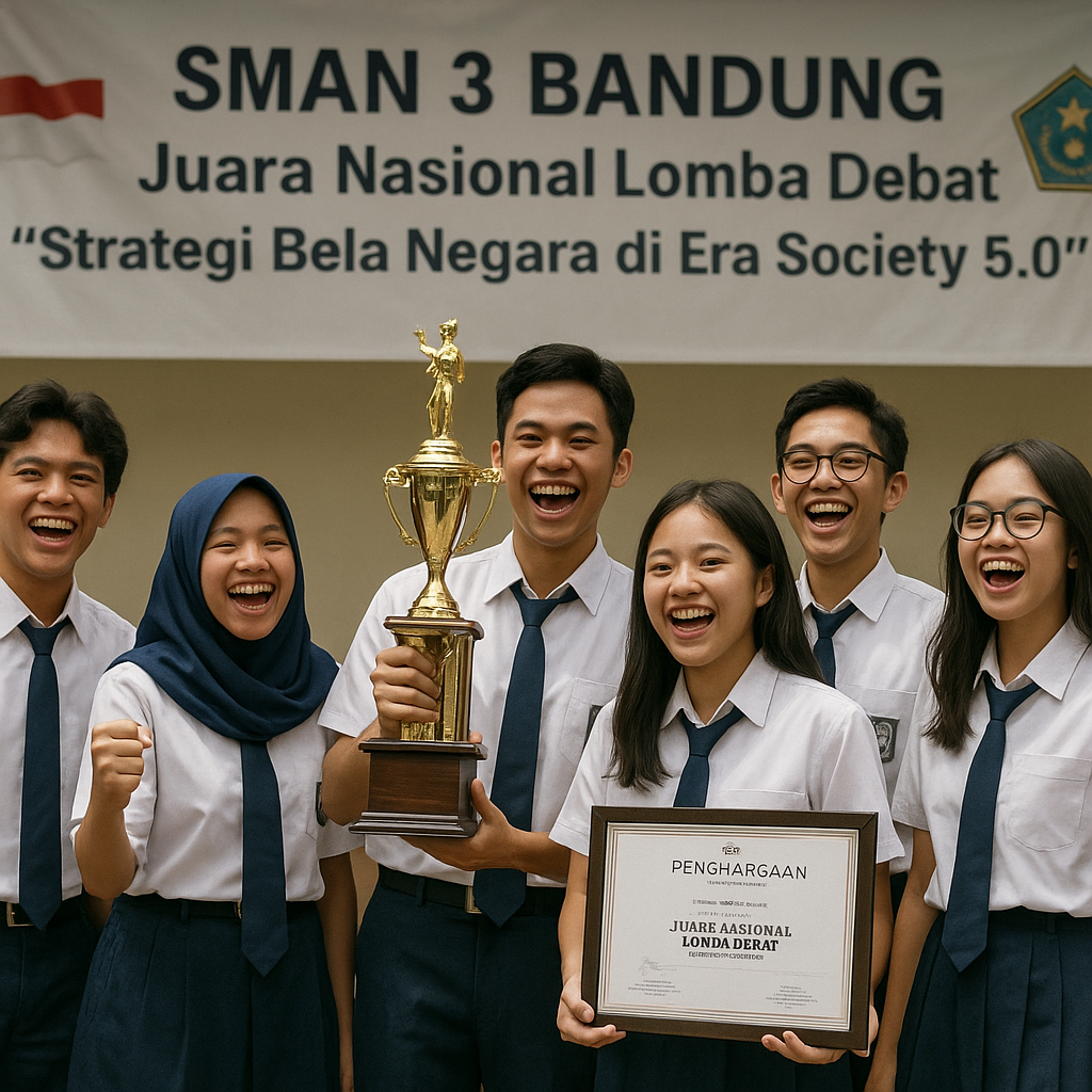 Siswa SMAN 3 Bandung Raih Juara Lomba Debat 'Strategi Bela N...