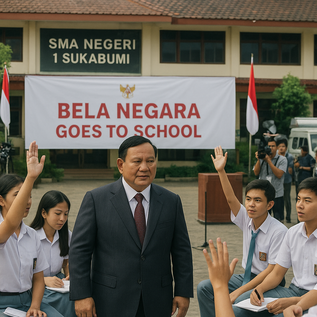 Menteri Pertahanan Kunjungi Sekolah di Sukabumi untuk Sosial...