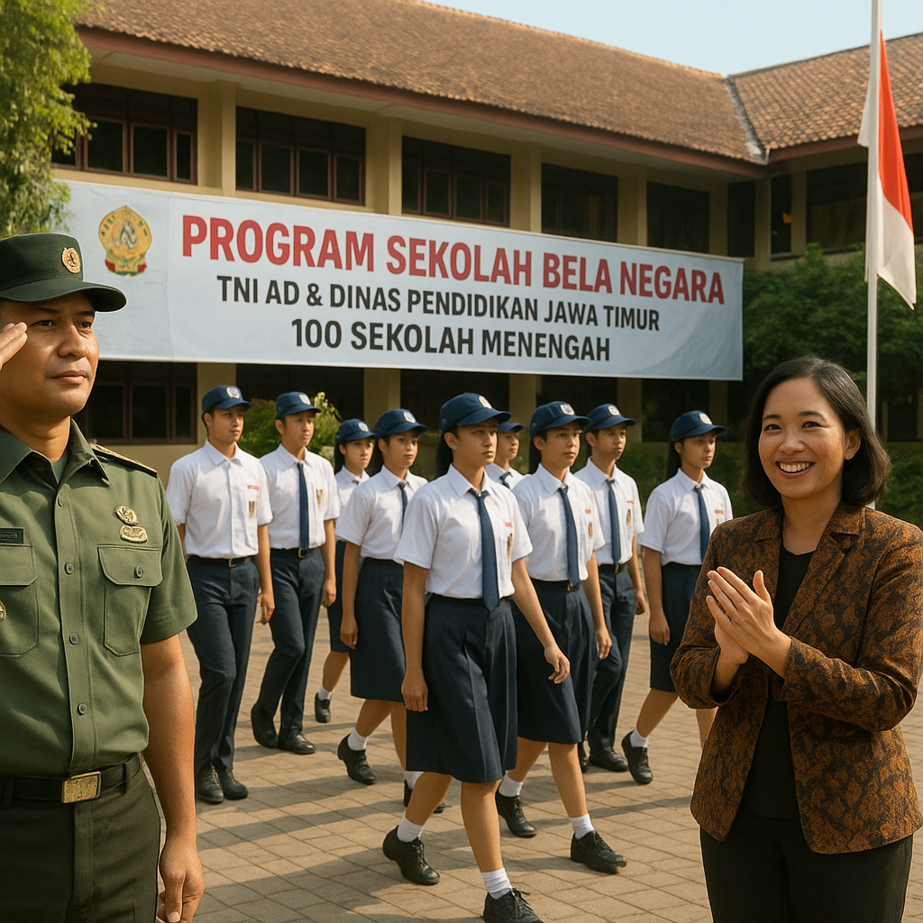 TNI AD dan Sekolah di Jawa Timur Gaungkan Program Sekolah Be...