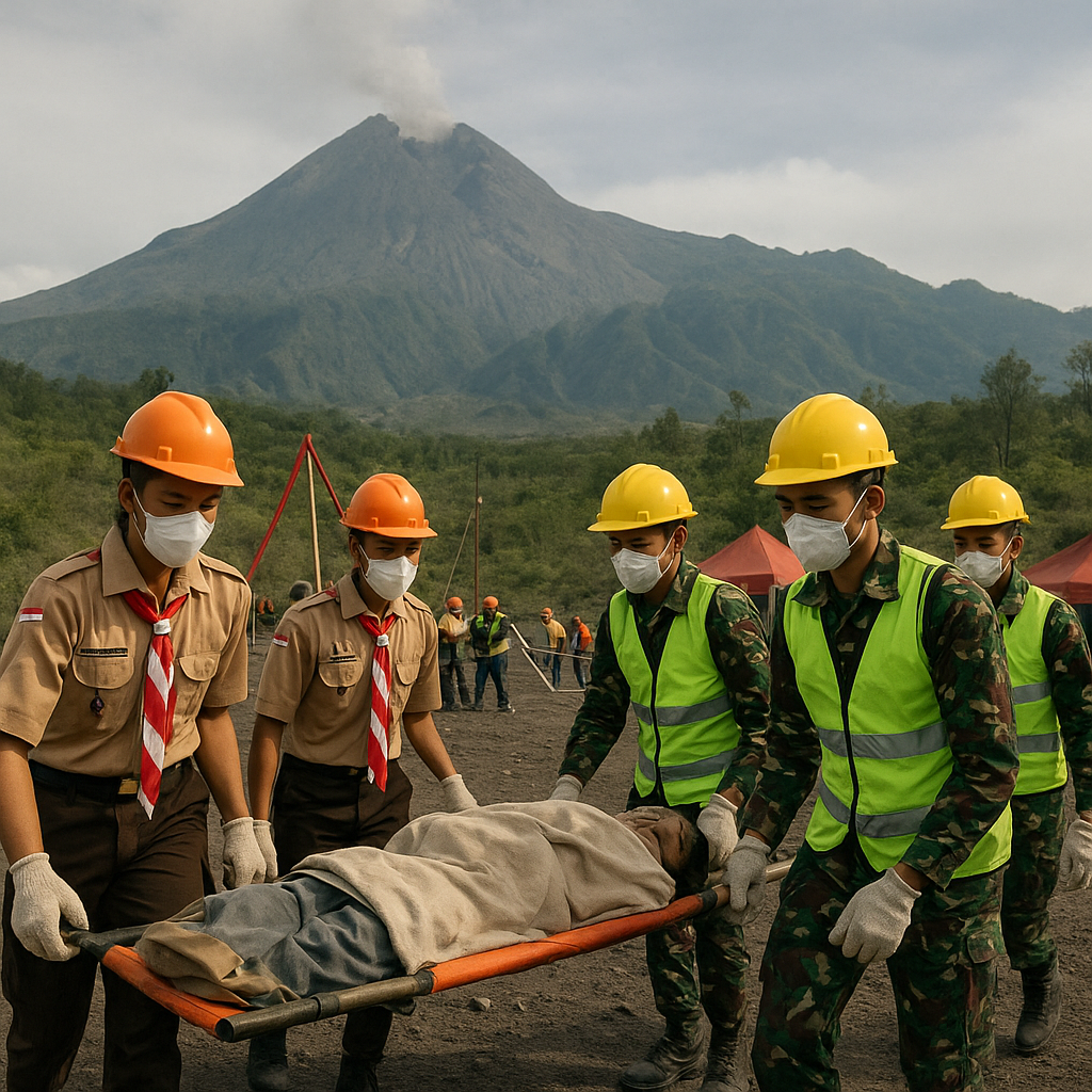 Pramuka dan Resimen Mahasiswa Kolaborasi dalam Latihan Tangg...