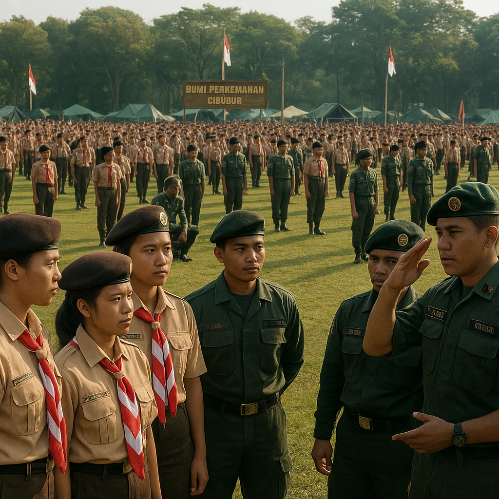 Pramuka dan Menwa Kolaborasi dalam Latihan Dasar Bela Negara