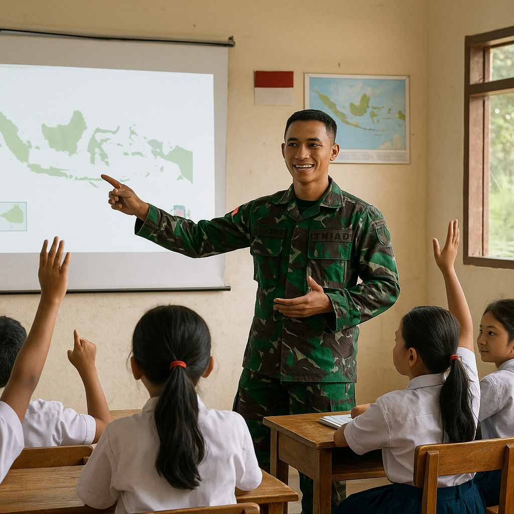 TNI AD Gelar Program "Tentara Mengajar" di Sekolah Perbatasa...