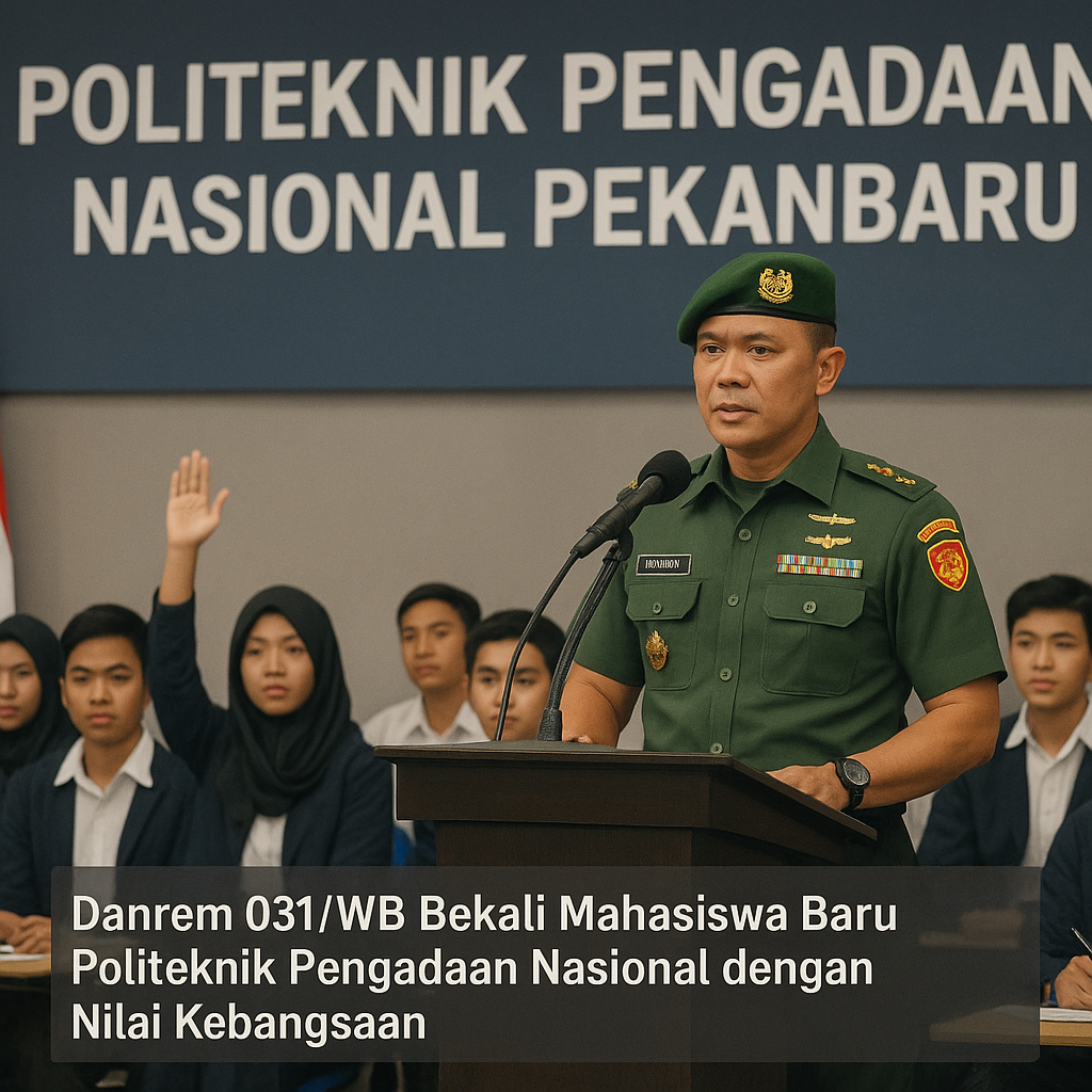 Danrem 031/WB Bekali Mahasiswa Baru Politeknik Pengadaan Nas...