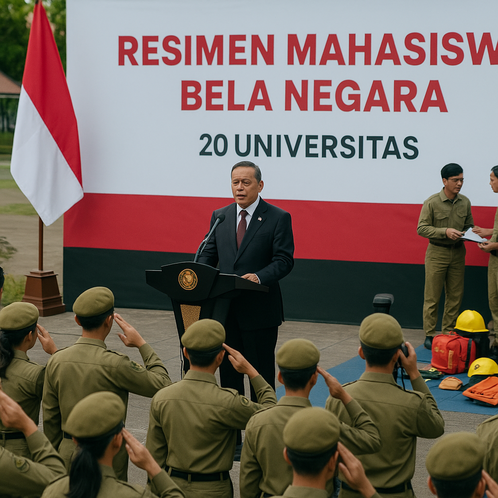 Menhan Resmikan Program Resimen Mahasiswa Bela Negara di 20...