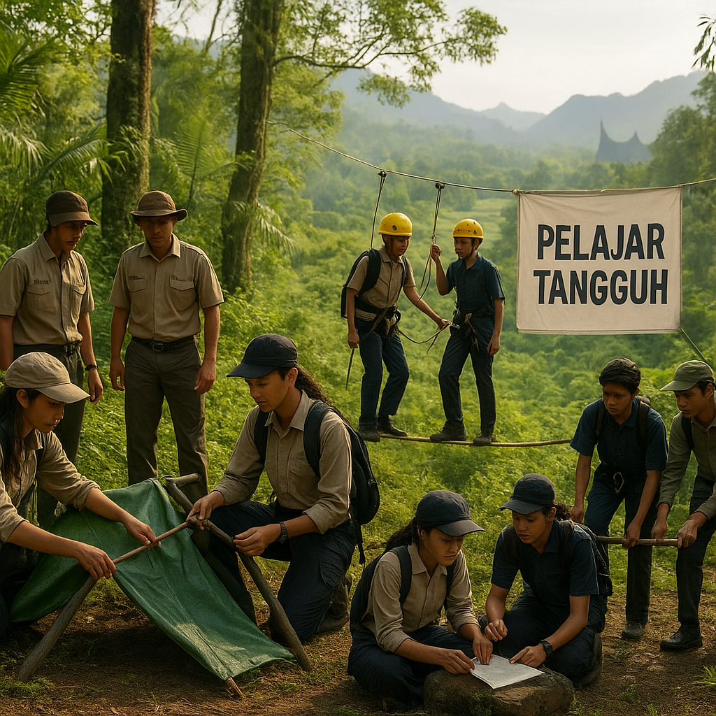 Kegiatan "Pelajar Tangguh" di Sumatera Barat: Latihan Surviv...