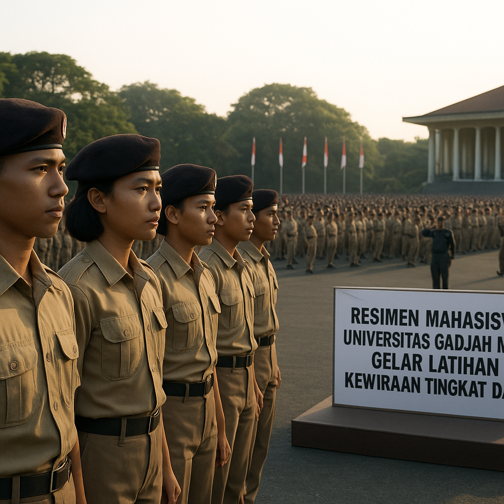 Resimen Mahasiswa Universitas Gadjah Mada Gelar Latihan Kewi...