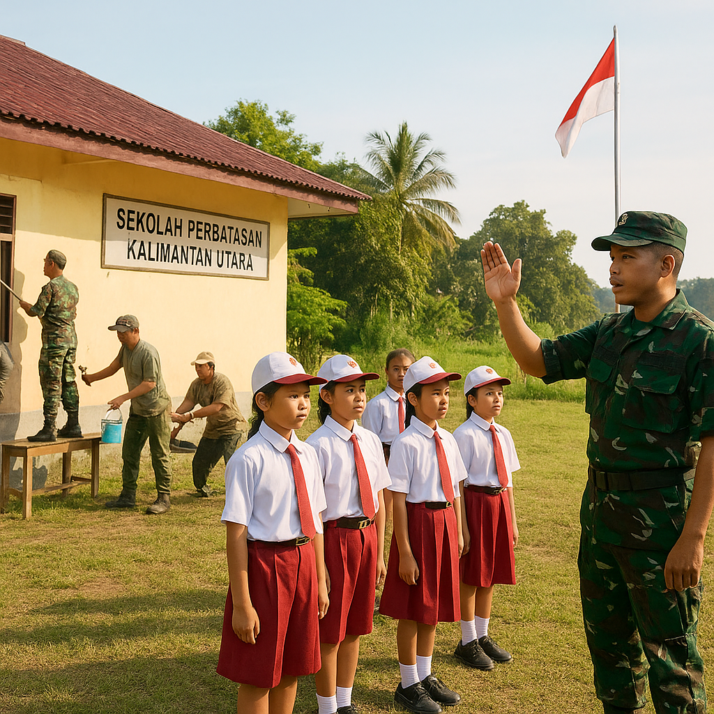 TNI AD Gelar Program 'TNI Manunggal Membangun Desa' di Sekol...