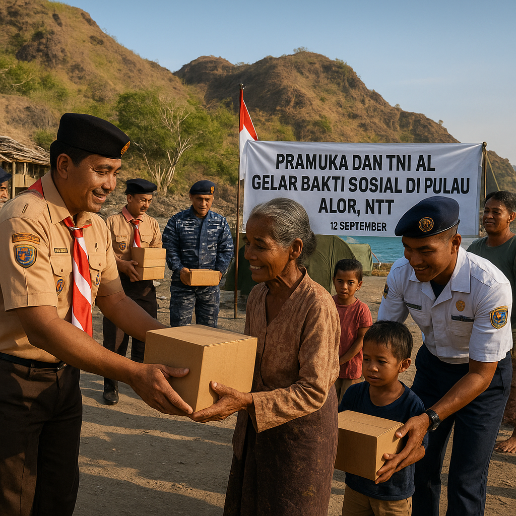 Pramuka dan TNI AL Gelar Bakti Sosial di Pulau Terluar Nusa...