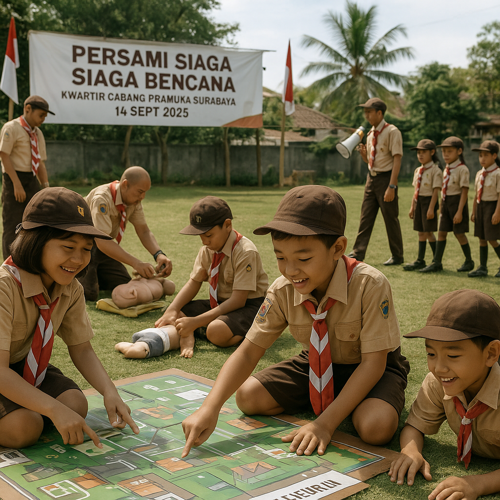 Kegiatan Pramuka Siaga di Surabaya Ajarkan Mitigasi Bencana...