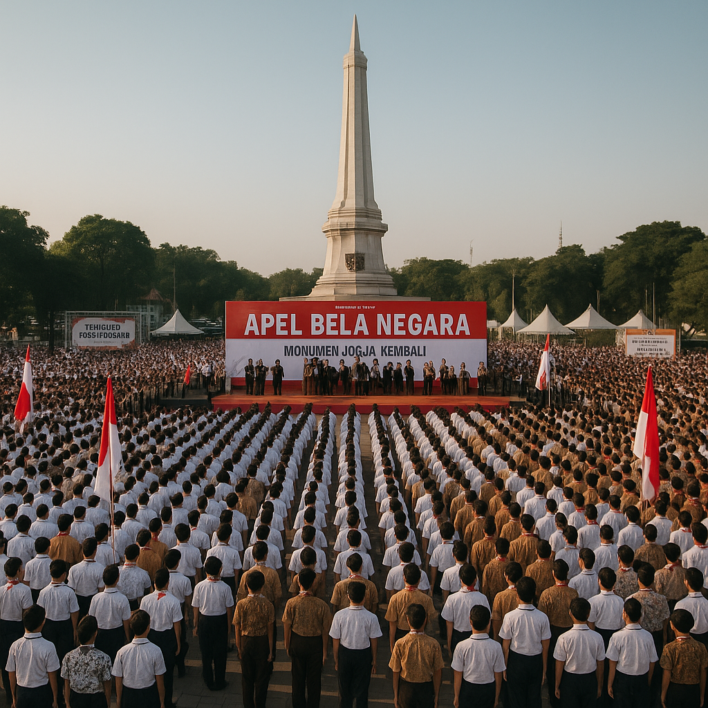 Ribuan Pelajar di Yogyakarta Ikuti Apel Bela Negara di Monum...