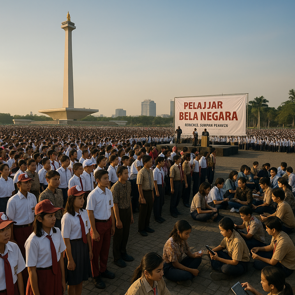 Kegiatan Pelajar Bela Negara di Monas: Refleksi Sumpah Pemud...