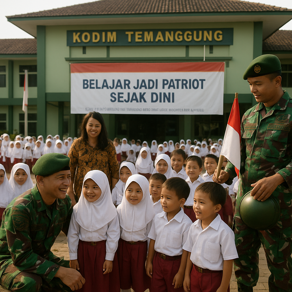 Belajar Jadi Patriot Sejak Dini, Siswa RA Kunjungi Kodim Tem...