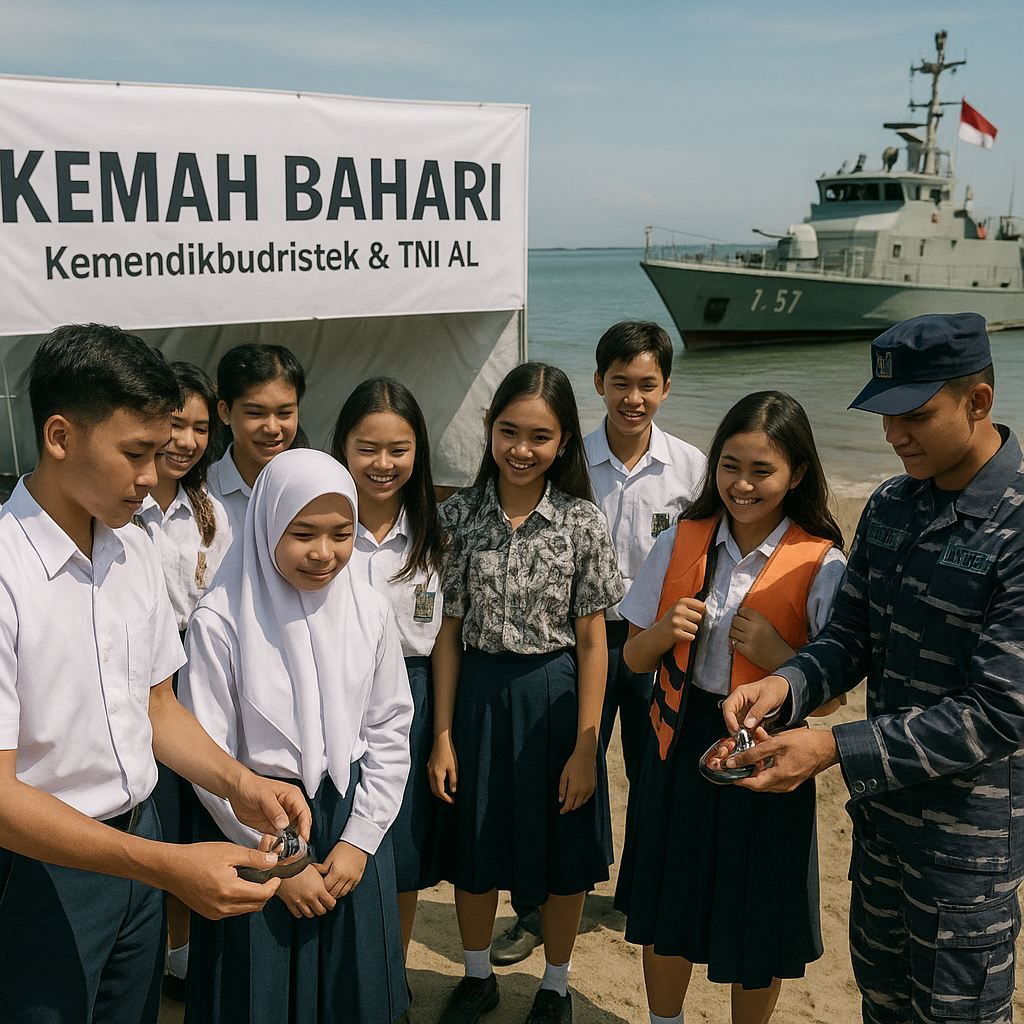 Kemendikbudristek Gandeng TNI AL Gelar Kemah Bahari bagi Sis...