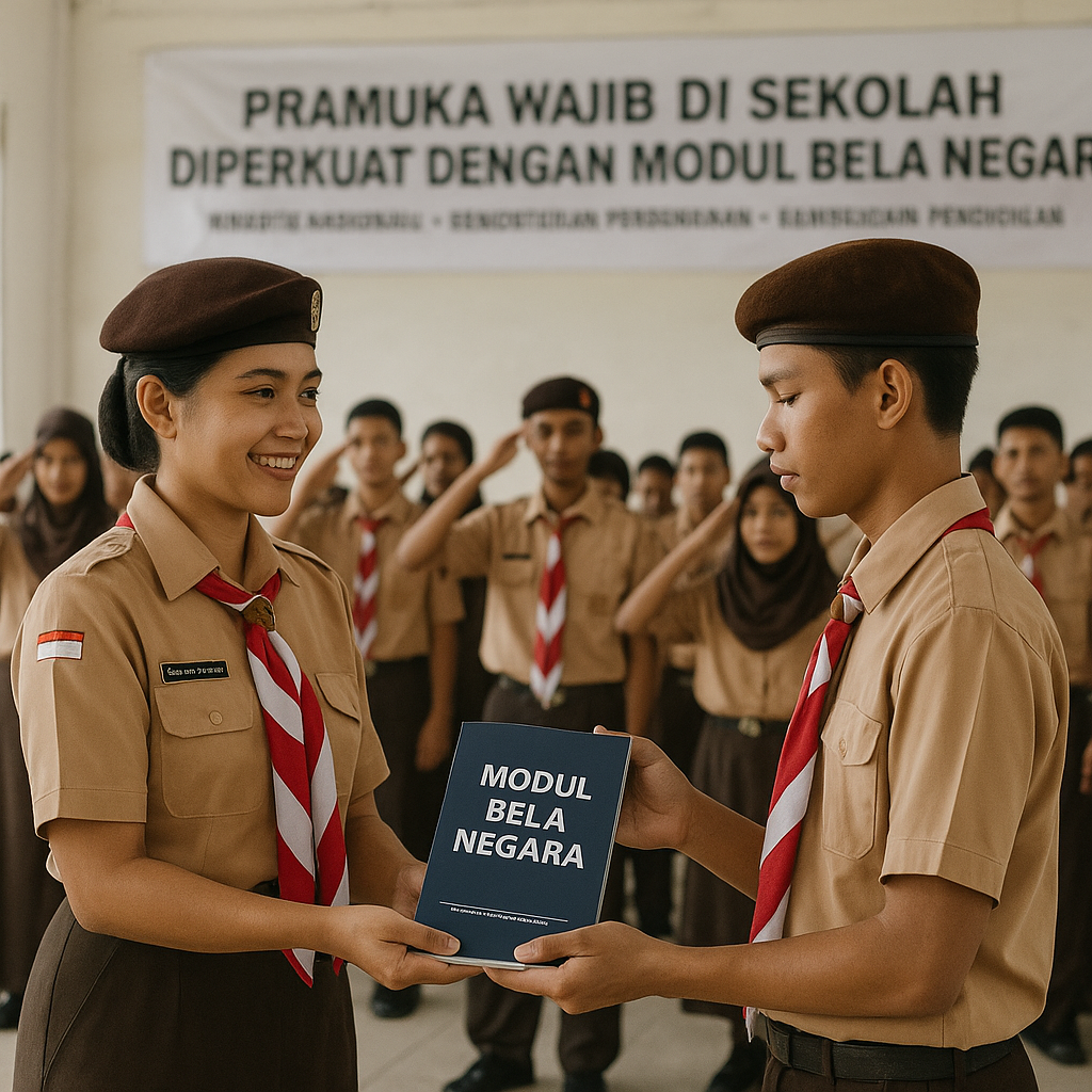 Pramuka Wajib di Sekolah Diperkuat dengan Modul Bela Negara
