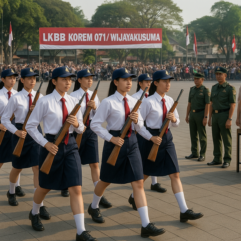 Sembilan Sekolah Adu Ketangkasan Baris Berbaris di Alun-Alun...