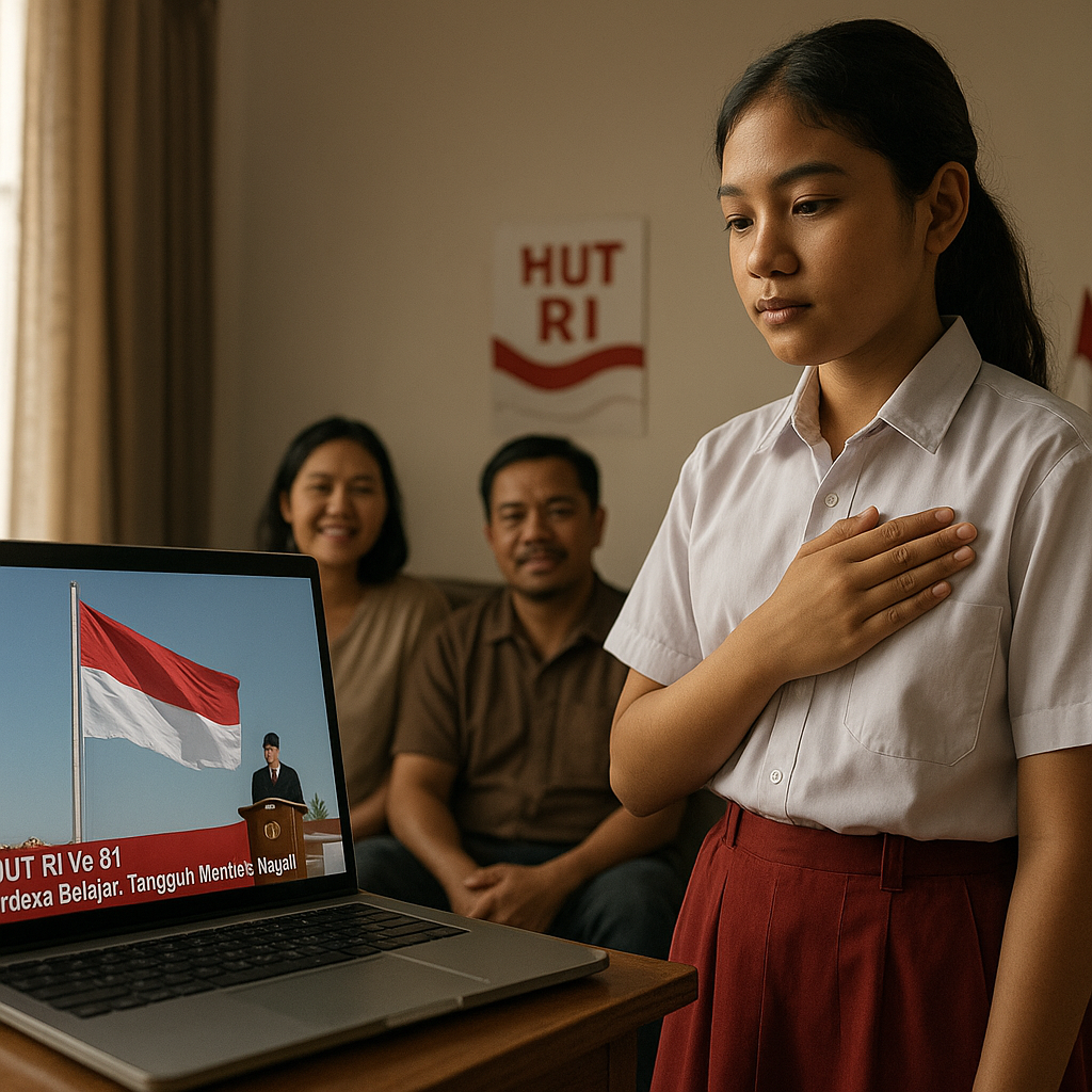 Peringatan HUT RI ke-81, Pelajar se-Indonesia Ikuti Upacara...