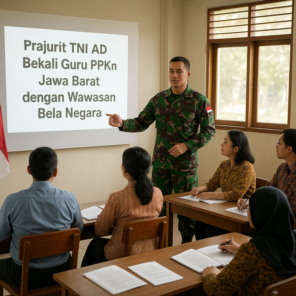 Prajurit TNI AD Bekali Guru PPKn Jawa Barat dengan Wawasan B...