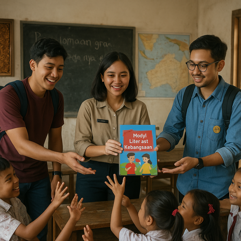 Mahasiswa Kampus Mengajar 8 Bawa Modul Literasi Kebangsaan k...
