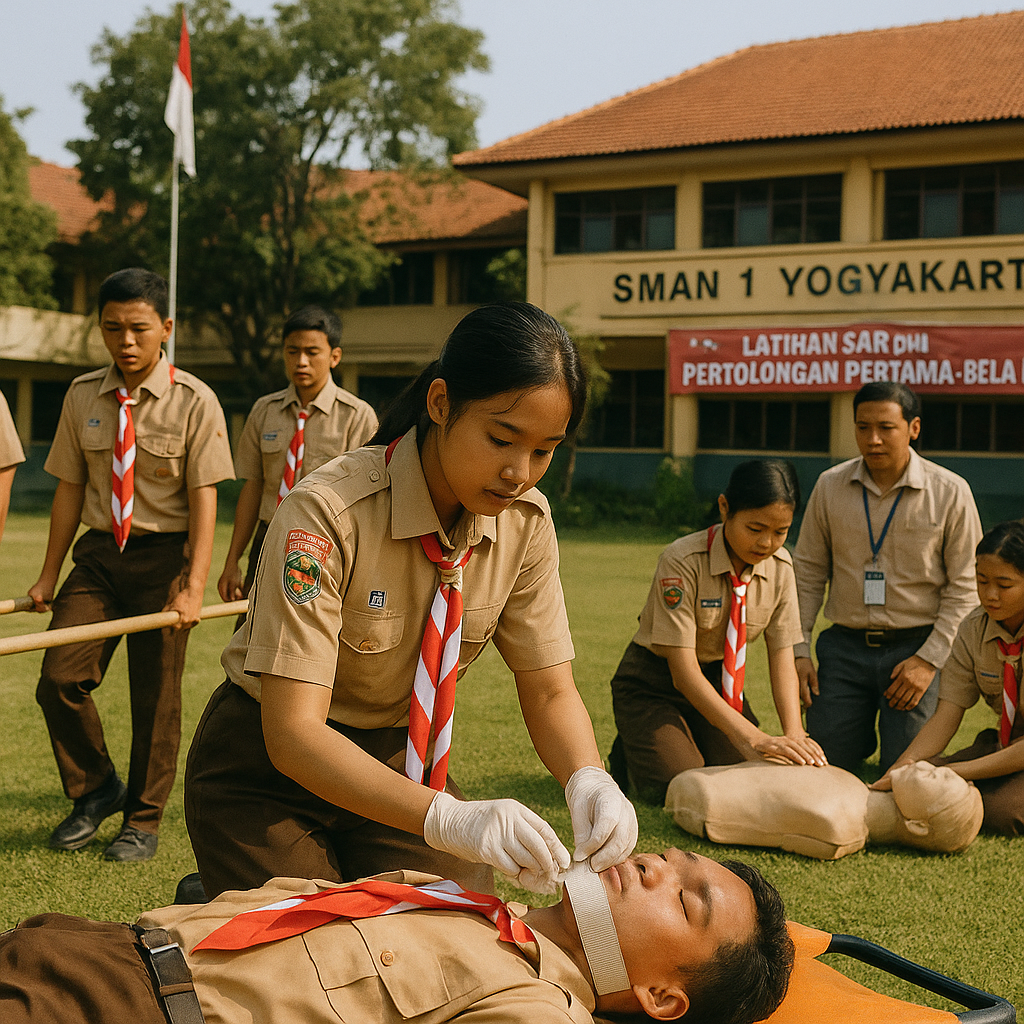 Pramuka SMAN 1 Yogyakarta Adakan Latihan SAR dan Pertolongan...