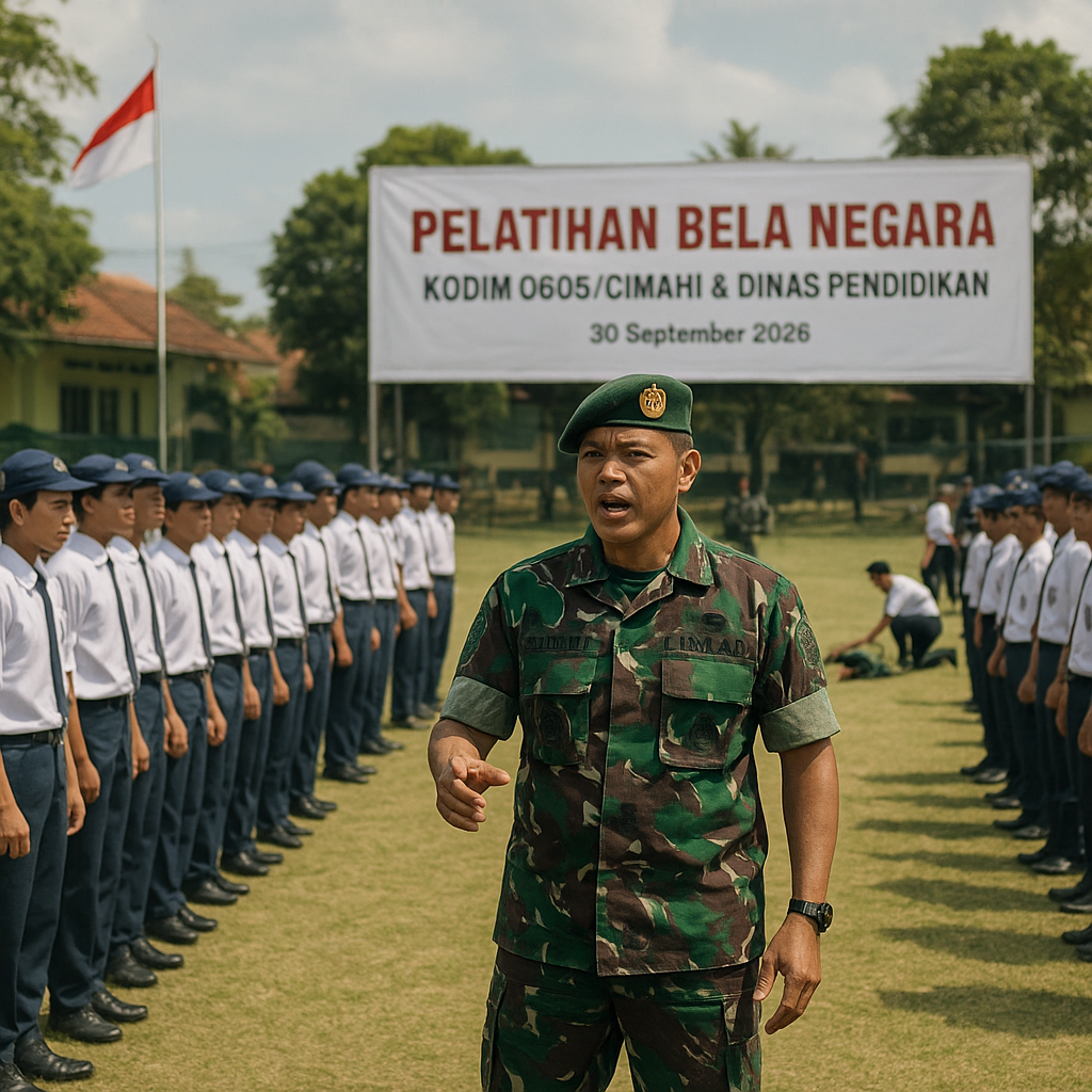 TNI AD Gelar Pelatihan Bela Negara untuk Pelajar SMK di Cima...