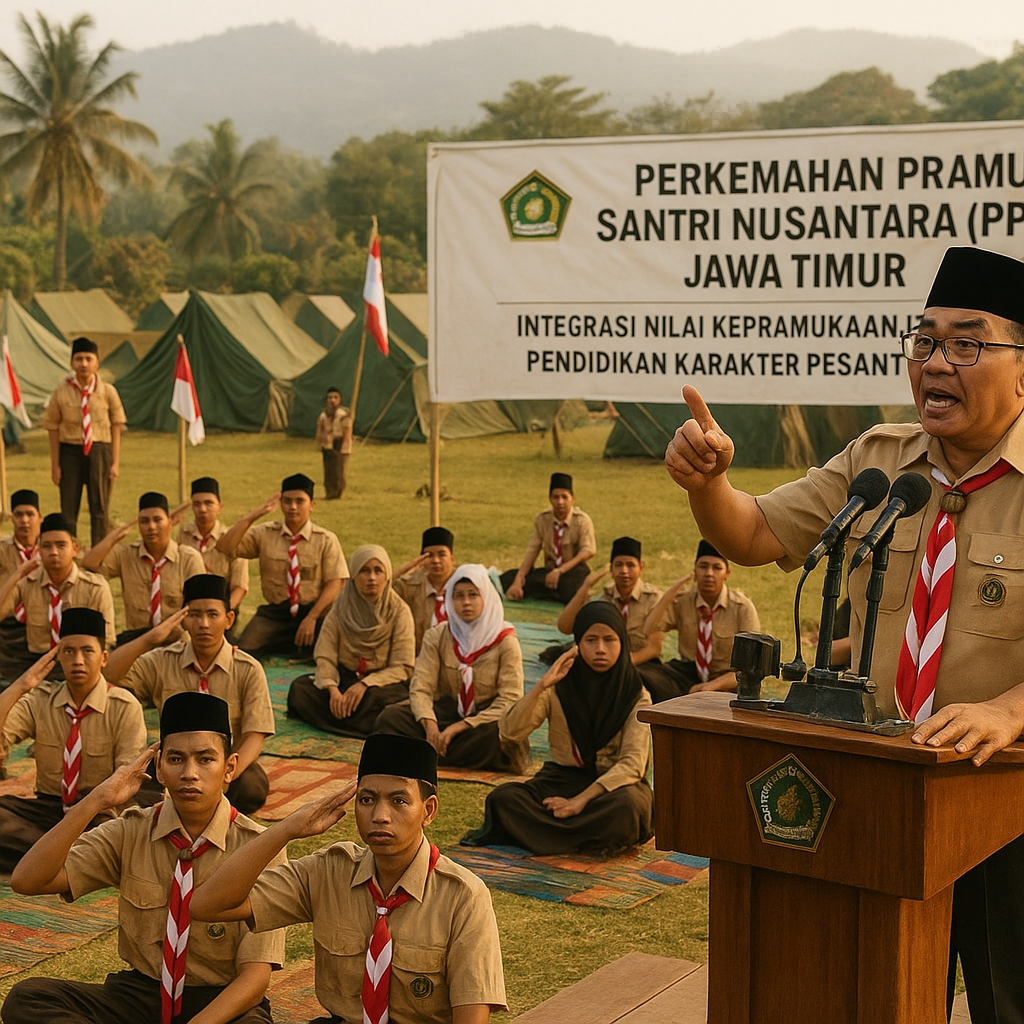 Menag Dorong Santri Pramuka Jawa Timur Jadi Motor Pembaharu...