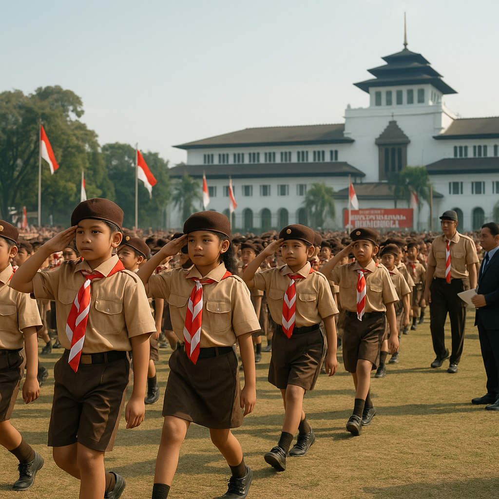 Pramuka Siaga Ikuti Lomba Keterampilan Baris-Berbaris dan Be...