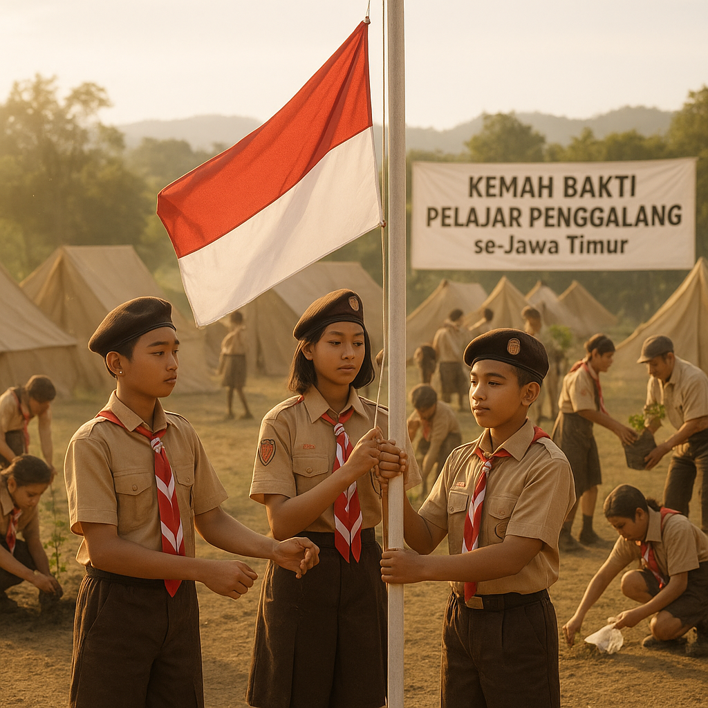 Kwarda Jatim Gelar Kemah Bakti Pelajar Penggalang Se-Jawa Ti...