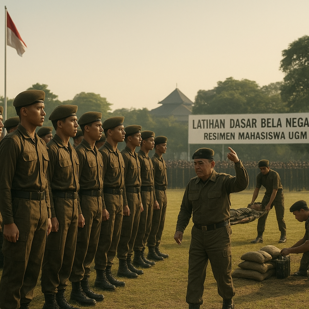 Resimen Mahasiswa Universitas Gadjah Mada Gelar Latihan Dasar Bela Negara untuk 500 Mahasiswa Baru