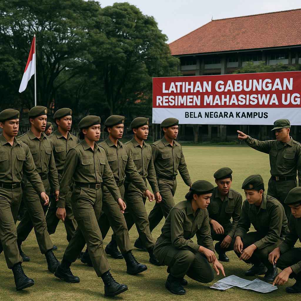 Mahasiswa UGM Gelar Latihan Gabungan Resimen Mahasiswa: Perkuat Jiwa Bela Negara di Kampus