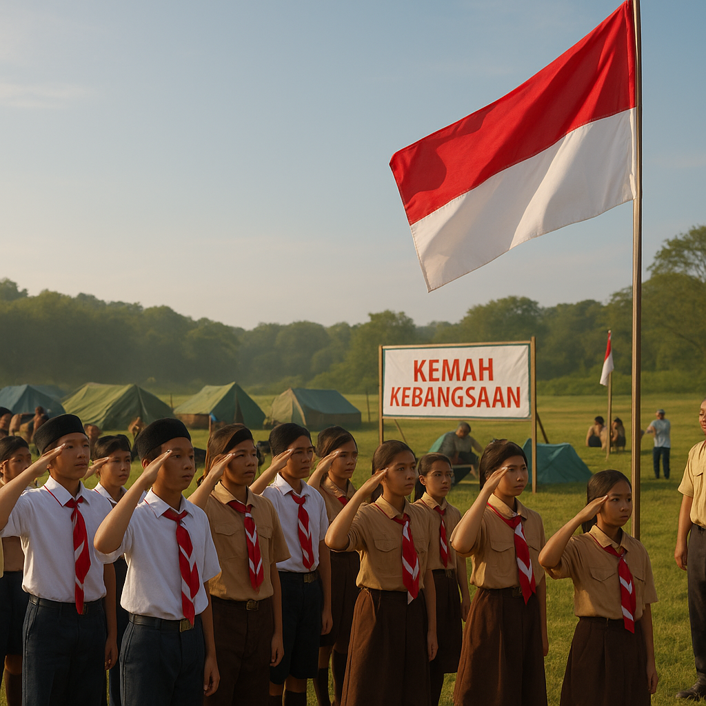 Kegiatan 'Kemah Kebangsaan' untuk Pelajar SMP sebagai Pengua...