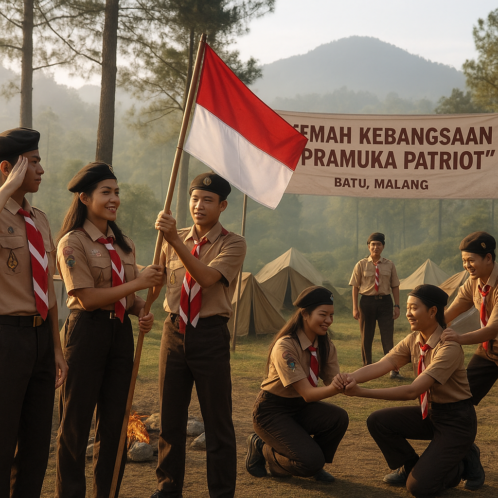 Siswa SMA Ikuti Kemah Kebangsaan 'Pramuka Patriot' di Batu,...