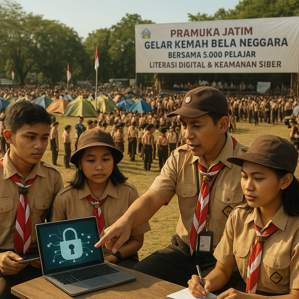 Pramuka Jatim Gelar Kemah Bela Negara Bersama 5.000 Pelajar,...