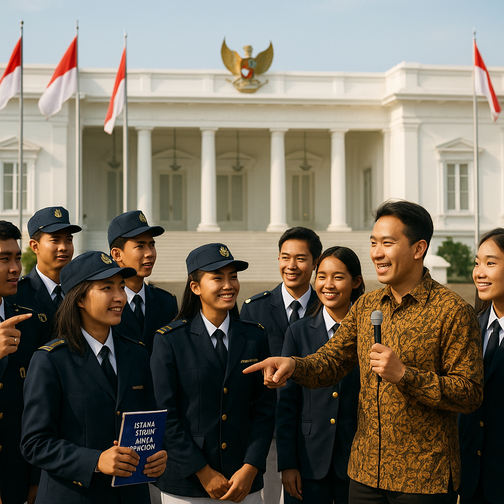 Momen Seru Siswa Taruna Nusantara Keliling Istana Negara, Te...