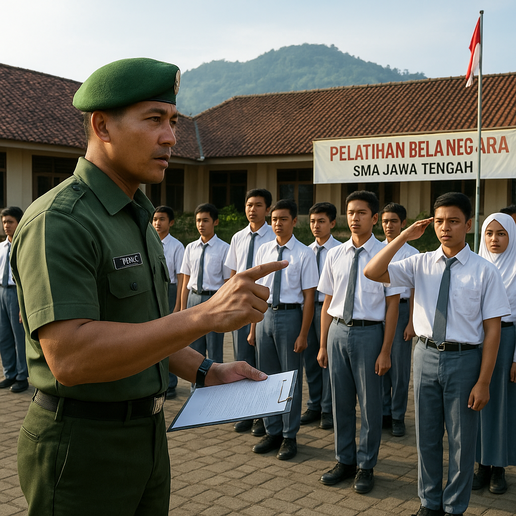 TNI AD Gelar Pelatihan Bela Negara untuk Siswa SMA di Jawa T...
