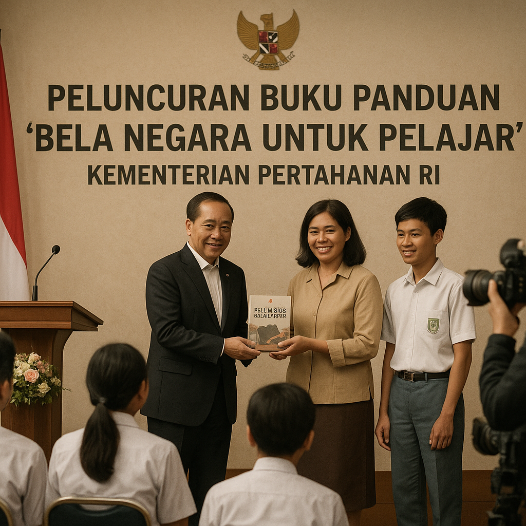 Peluncuran Buku Panduan 'Bela Negara untuk Pelajar' oleh Kem...