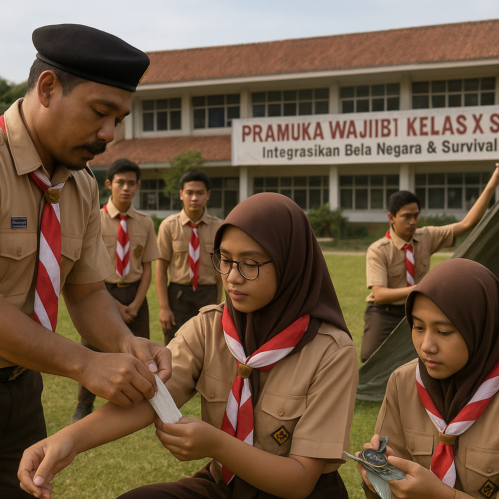 Pramuka Wajib untuk Kelas X SMA, Integrasikan Materi Bela Ne...