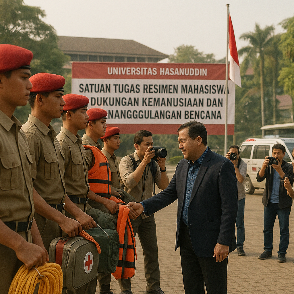 Kampus Unhas Bentuk Satuan Tugas Resimen Mahasiswa untuk Duk...