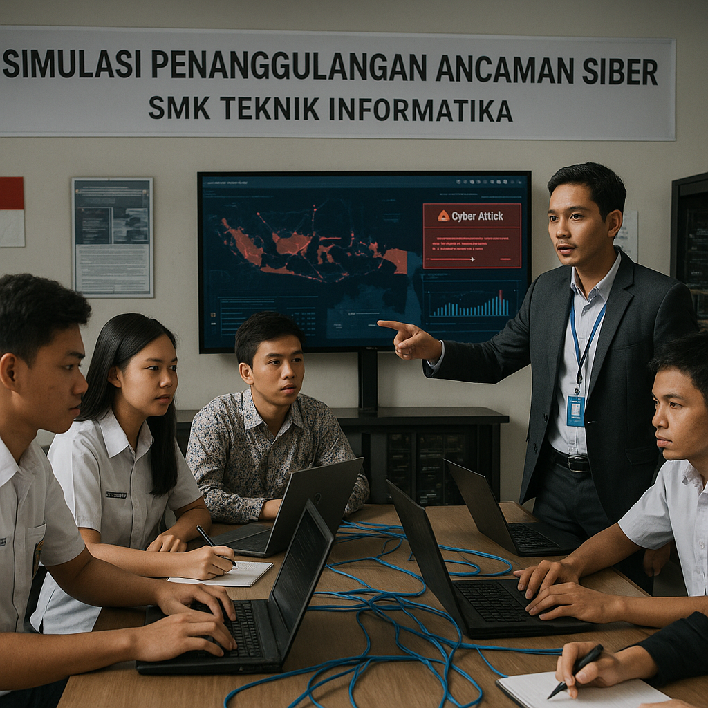 Simulasi Penanggulangan Ancaman Siber Digelar untuk Siswa SM...