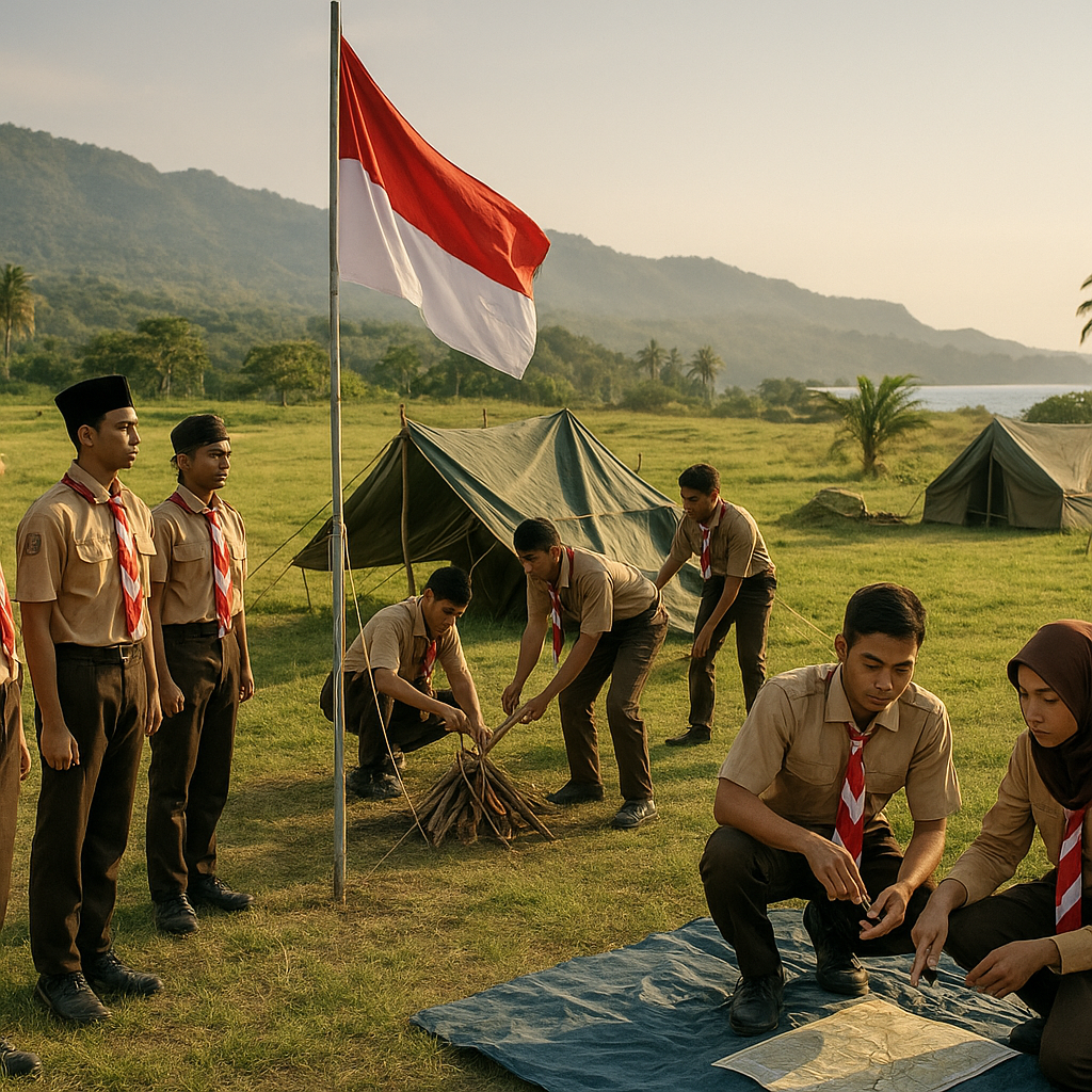 Kegiatan Kemah Bakti Pramuka Penegak Fokus pada Ketahanan Na...